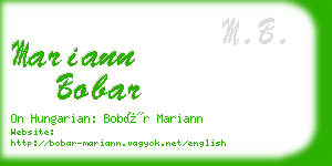 mariann bobar business card